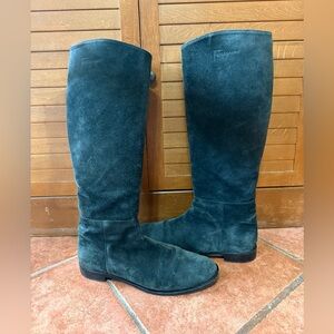 Ferragamo black suede boots size 8.5